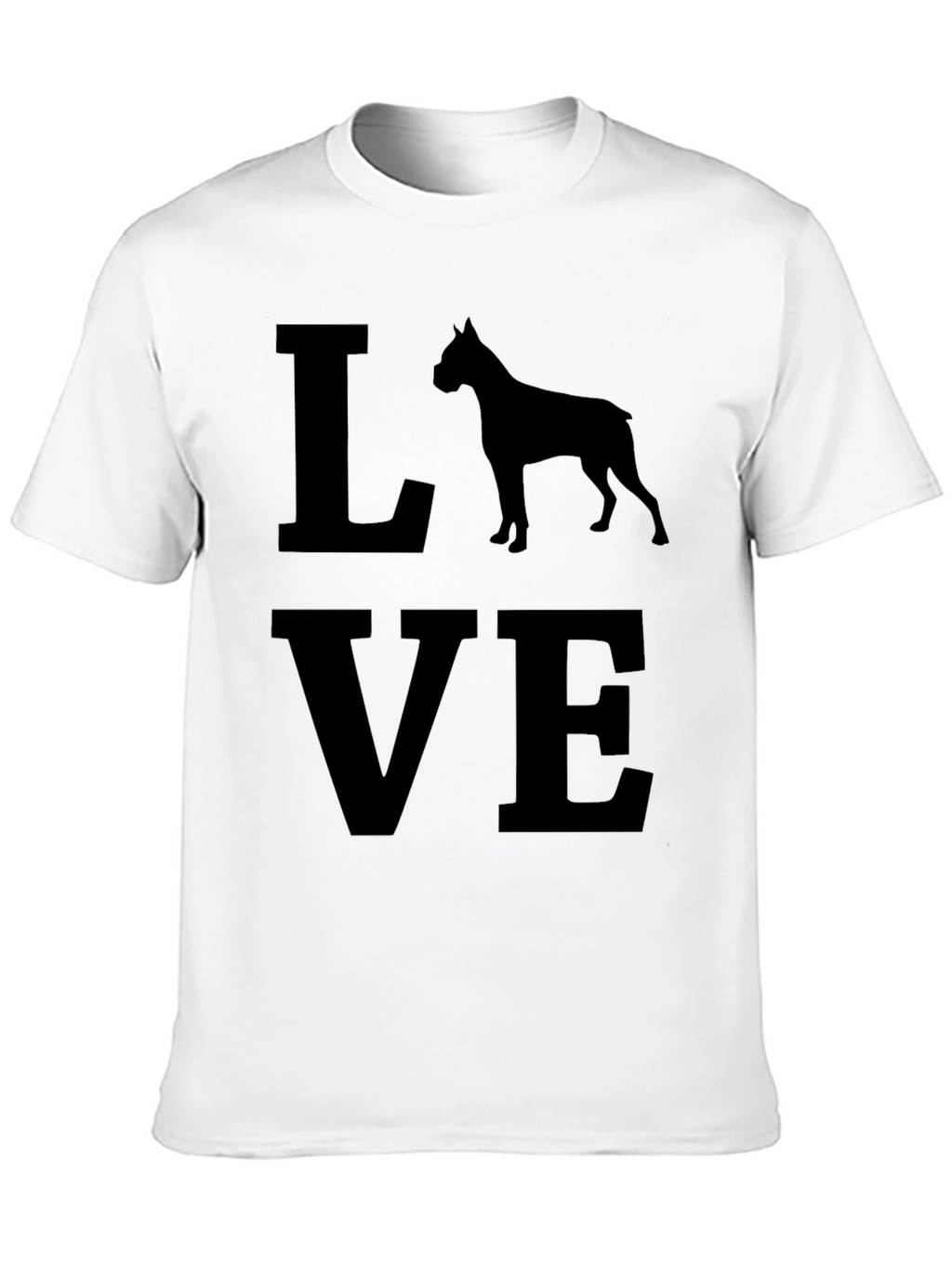 Love Boxer Dog T-Shirt - Black Graphic Tee