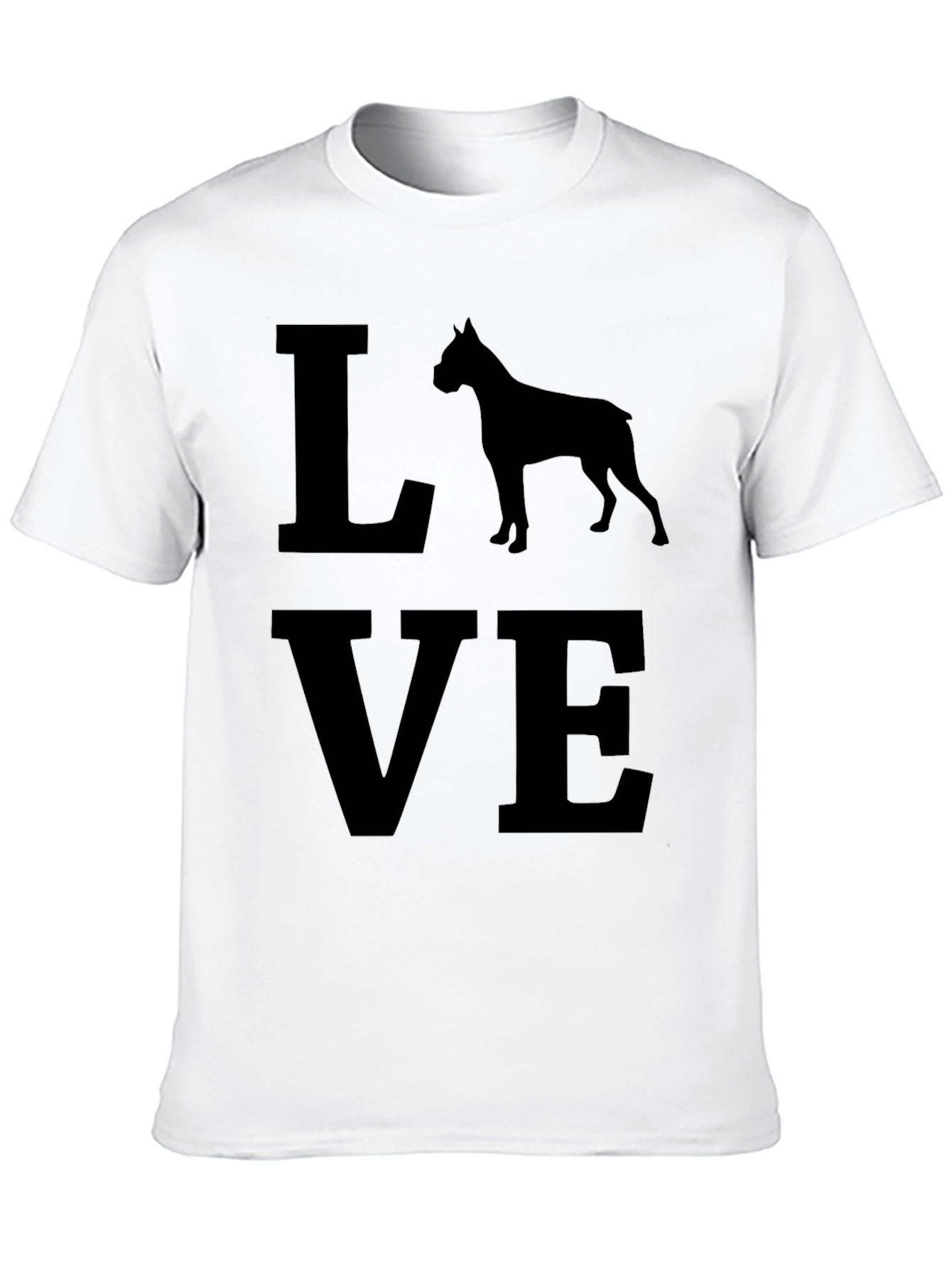Love Boxer Dog T-Shirt - Black Graphic Tee