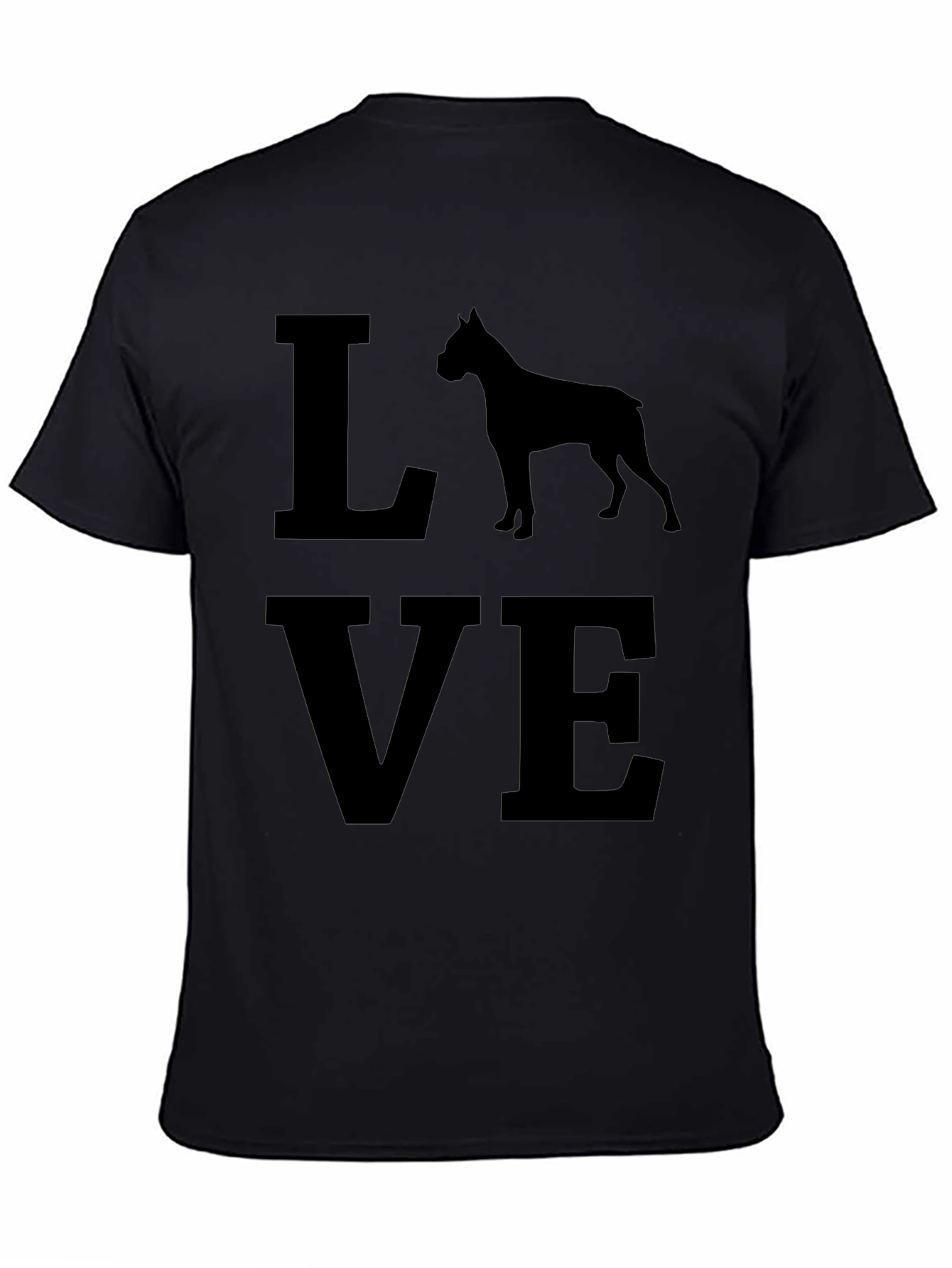 Love Boxer Dog T-Shirt - Black Graphic Tee
