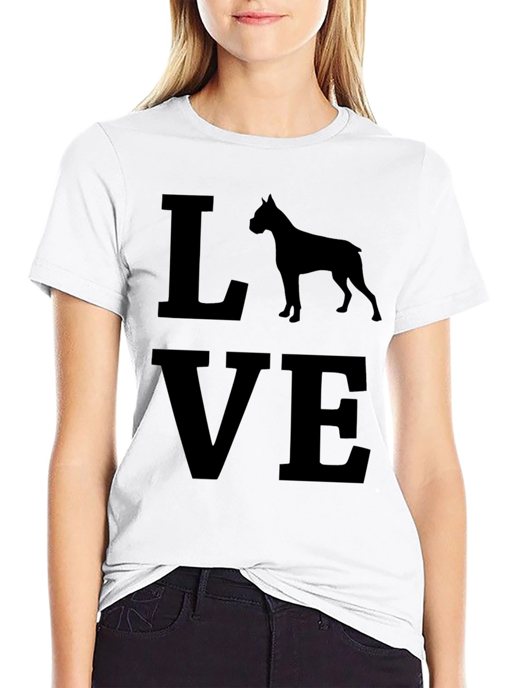 Love Boxer Dog T-Shirt - Black Graphic Tee