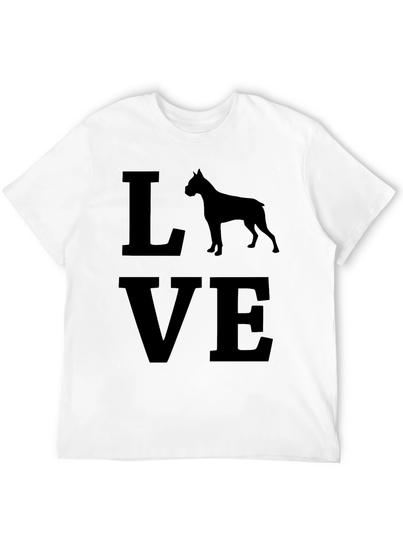 Love Boxer Dog T-Shirt - Black Graphic Tee
