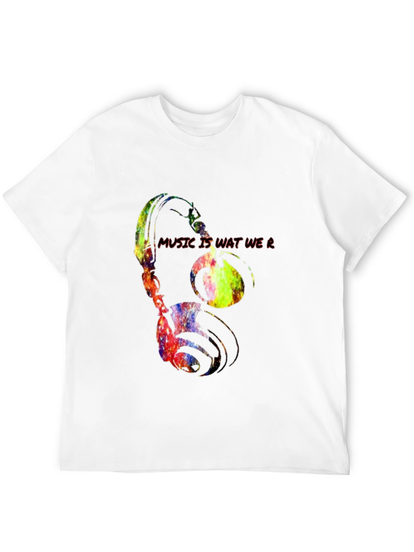 Music Is Wat We R Headphones Graphic Tee