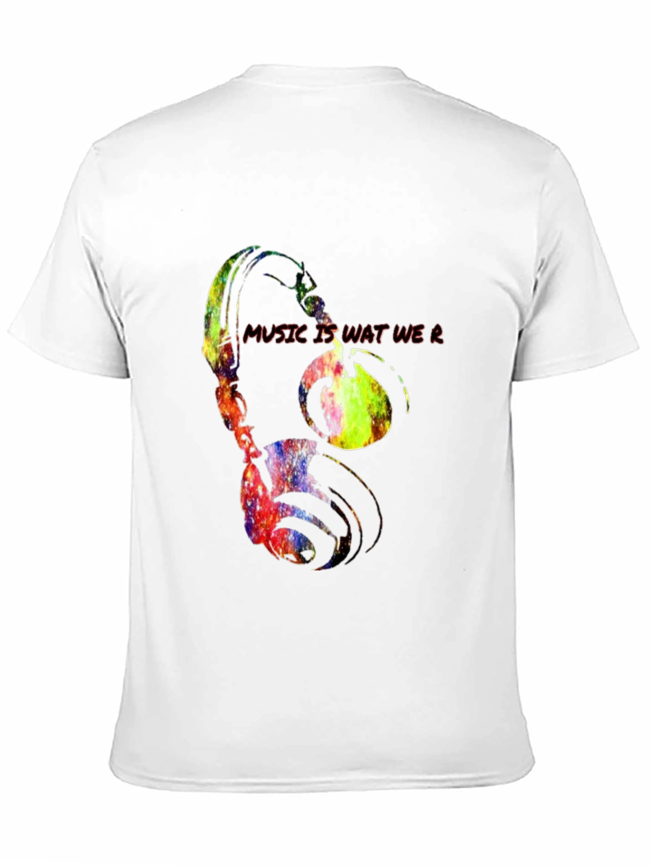 Music Is Wat We R Headphones Graphic Tee
