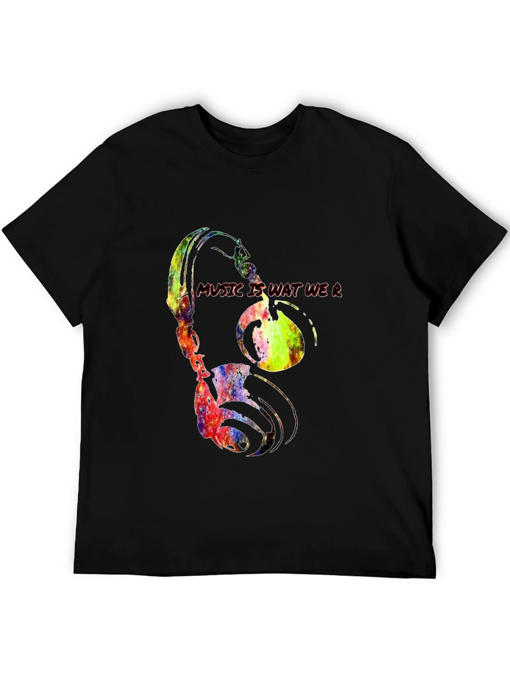 Music Is Wat We R Headphones Graphic Tee