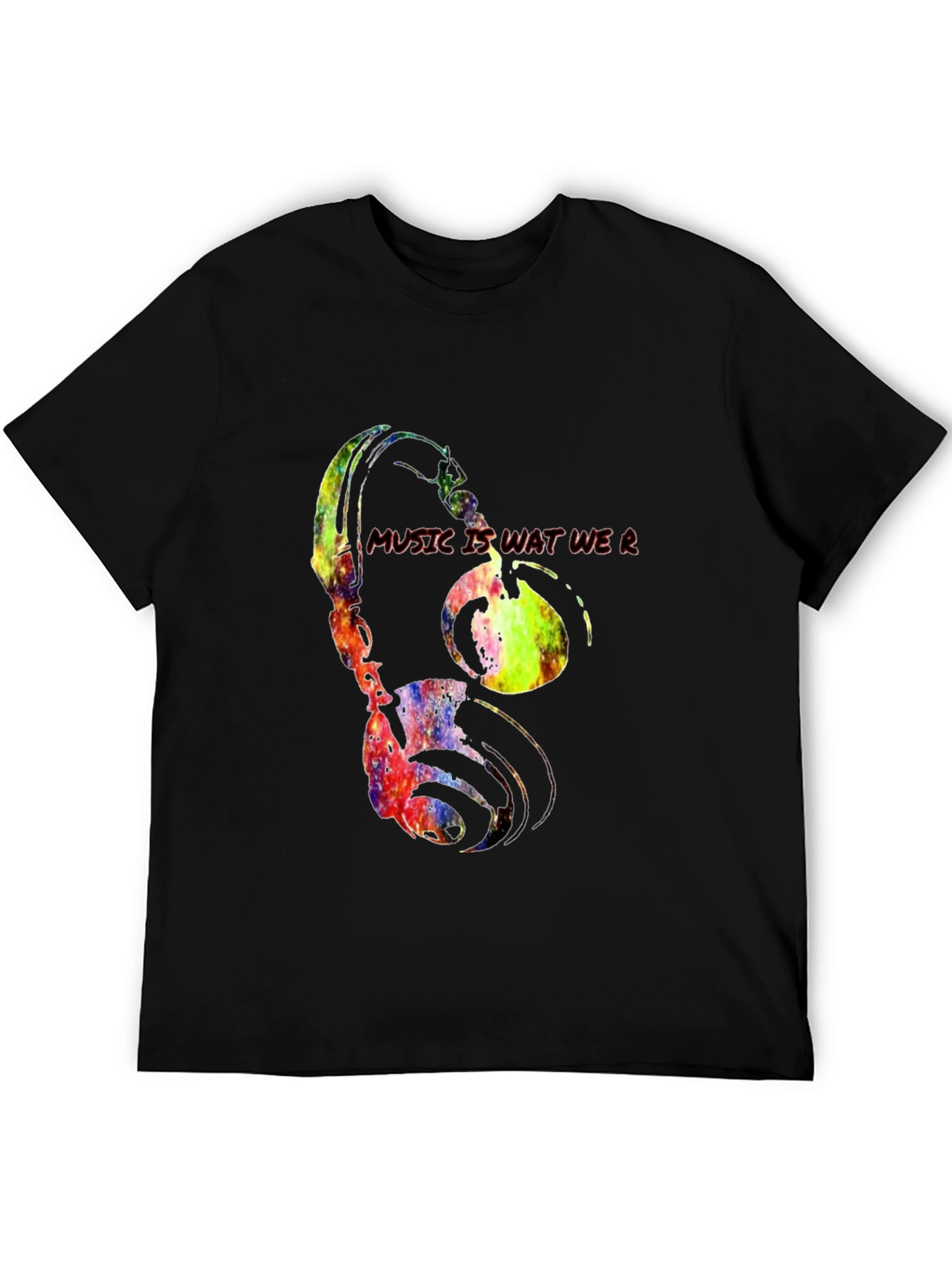 Music Is Wat We R Headphones Graphic Tee