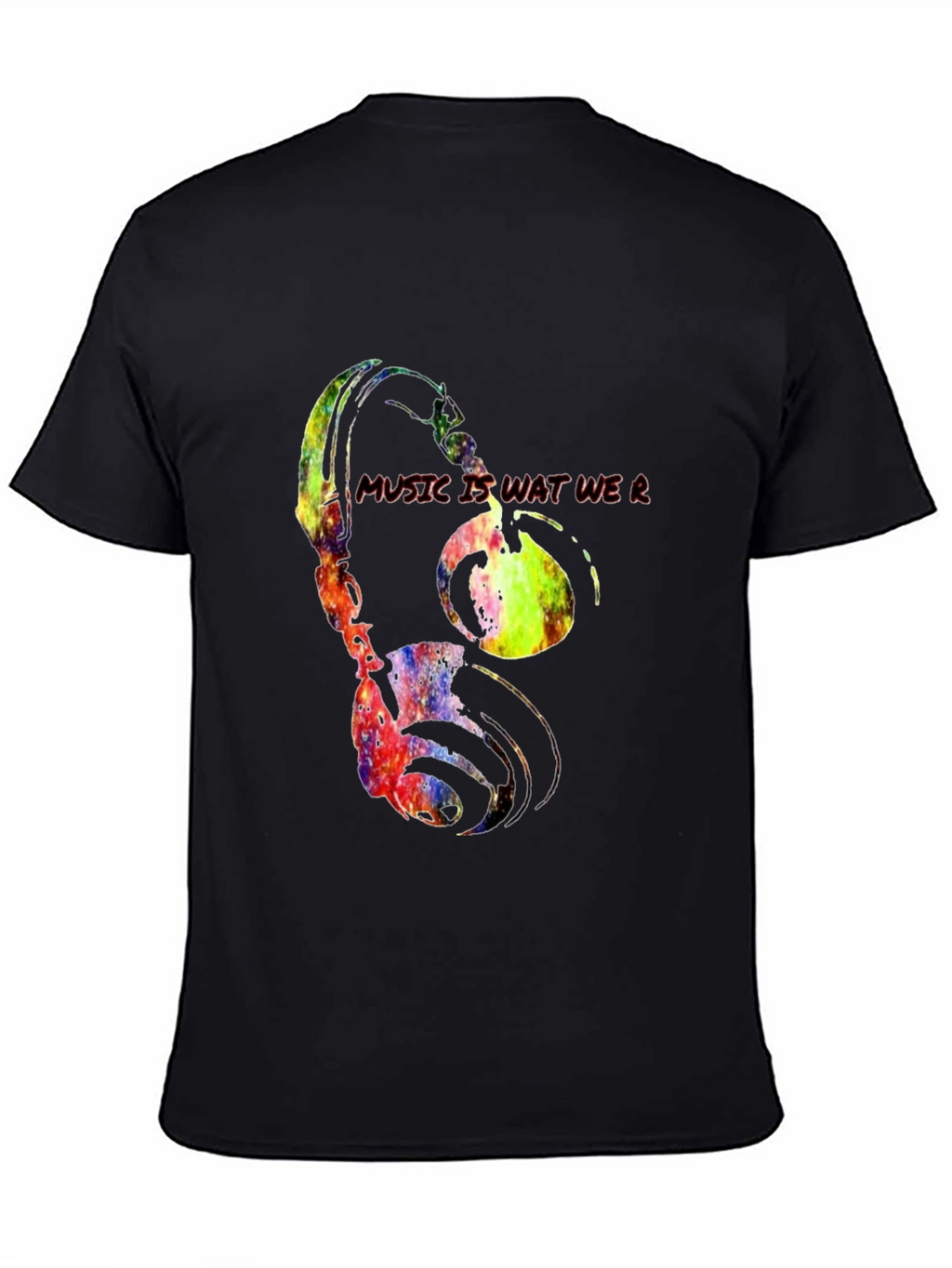 Music Is Wat We R Headphones Graphic Tee
