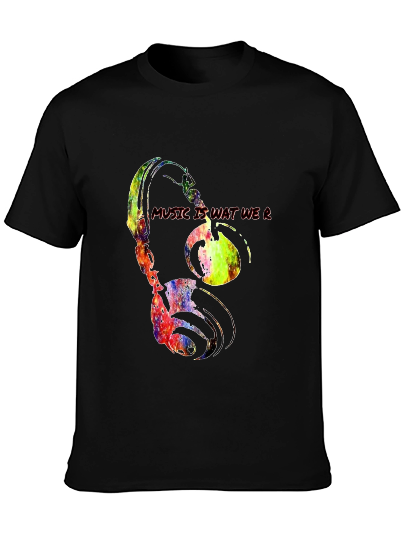 Music Is Wat We R Headphones Graphic Tee