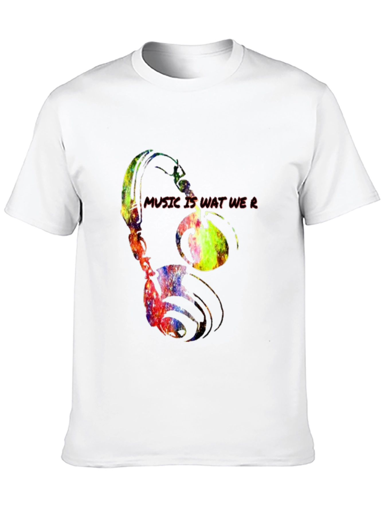 Music Is Wat We R Headphones Graphic Tee