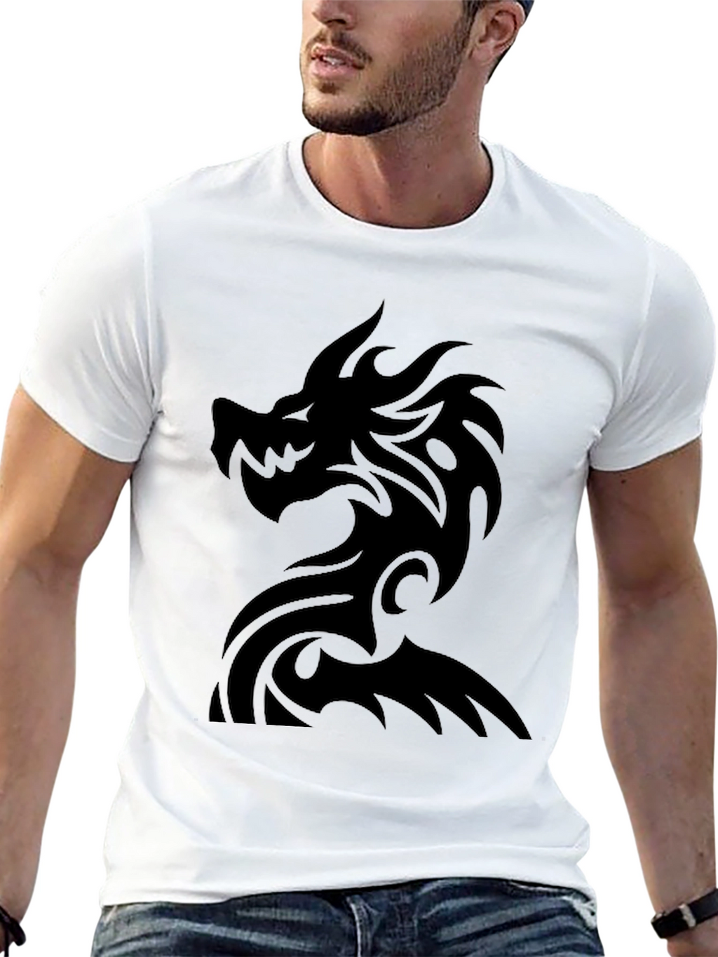Black Dragon Graphic Tee - Mens Fashion