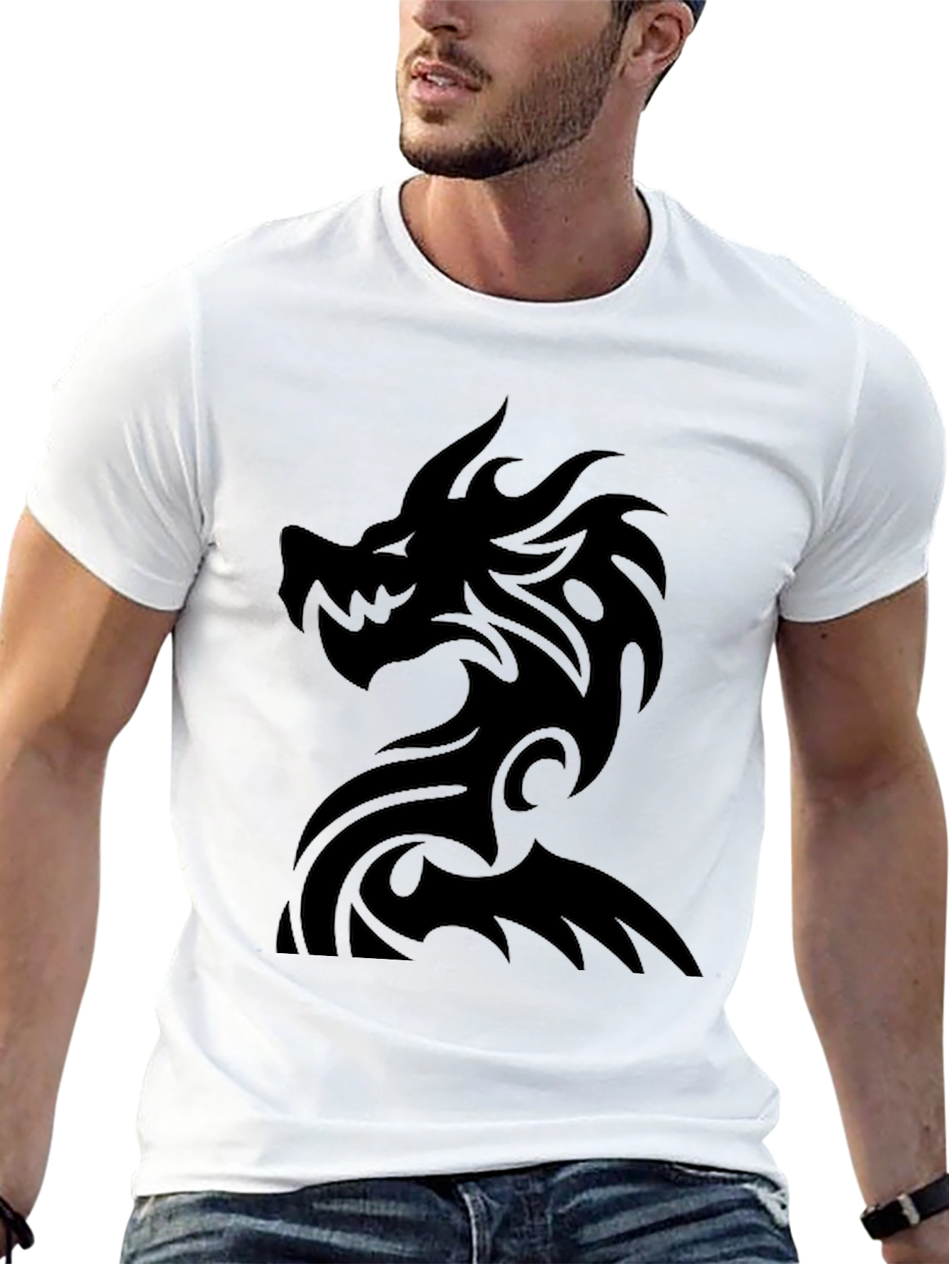 Black Dragon Graphic Tee - Mens Fashion