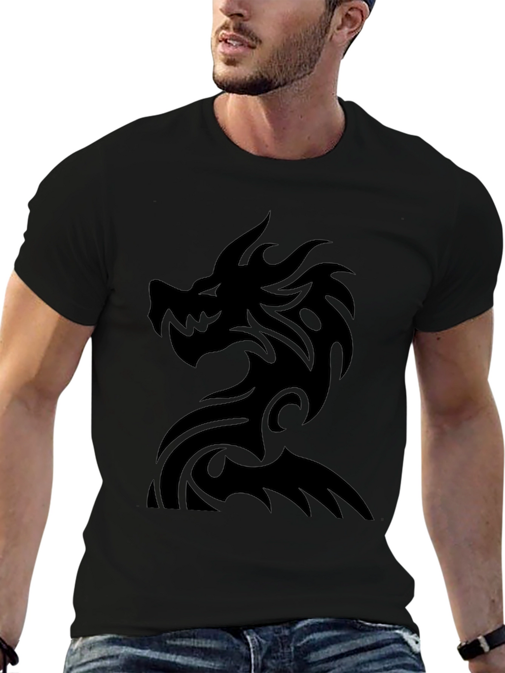 Black Dragon Graphic Tee - Mens Fashion
