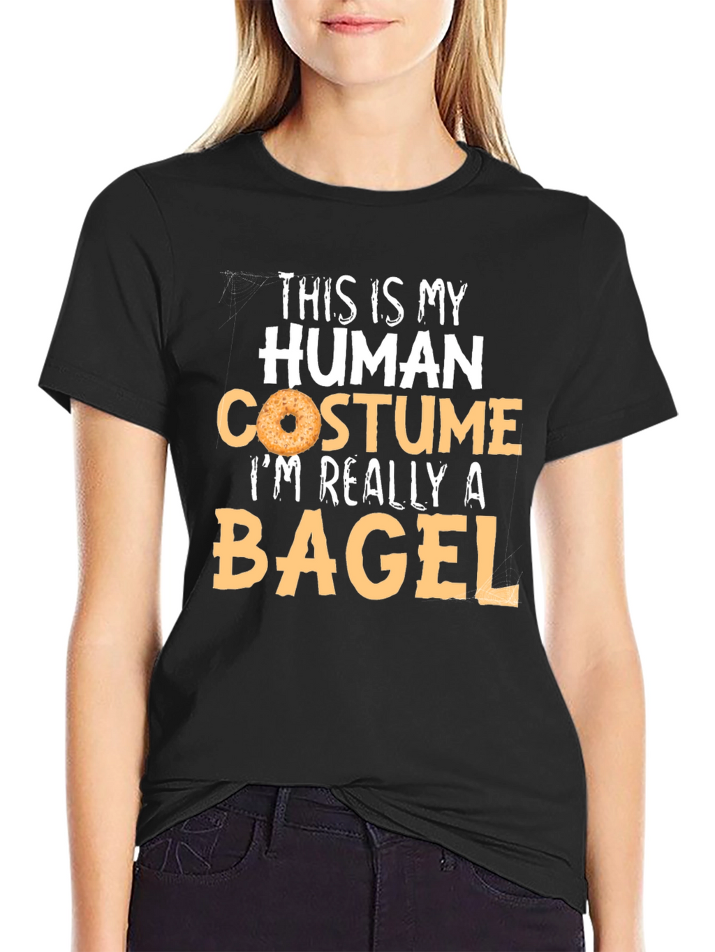 Human Costume Bagel T-Shirt - Funny Halloween Tee