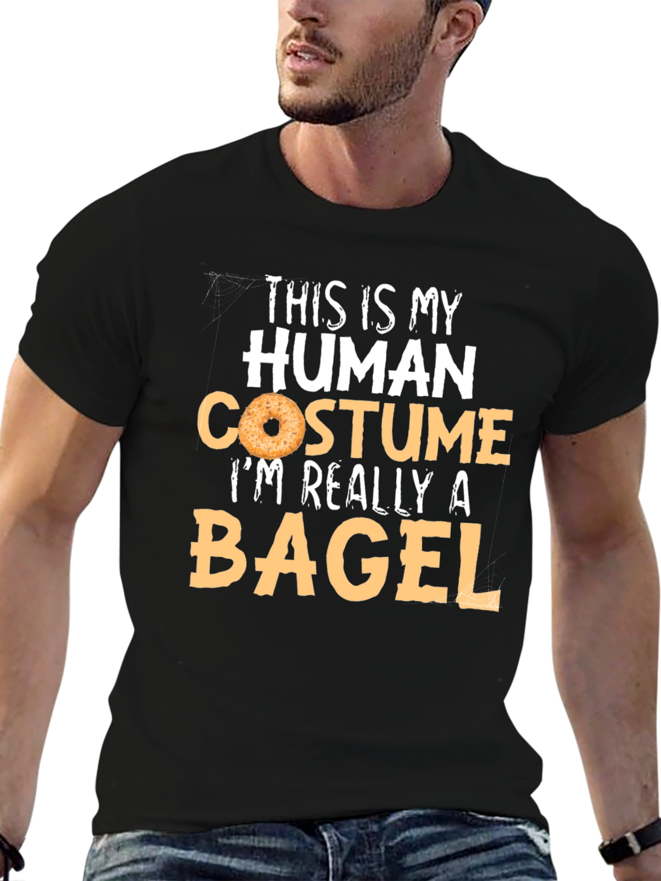 Human Costume Bagel T-Shirt - Funny Halloween Tee