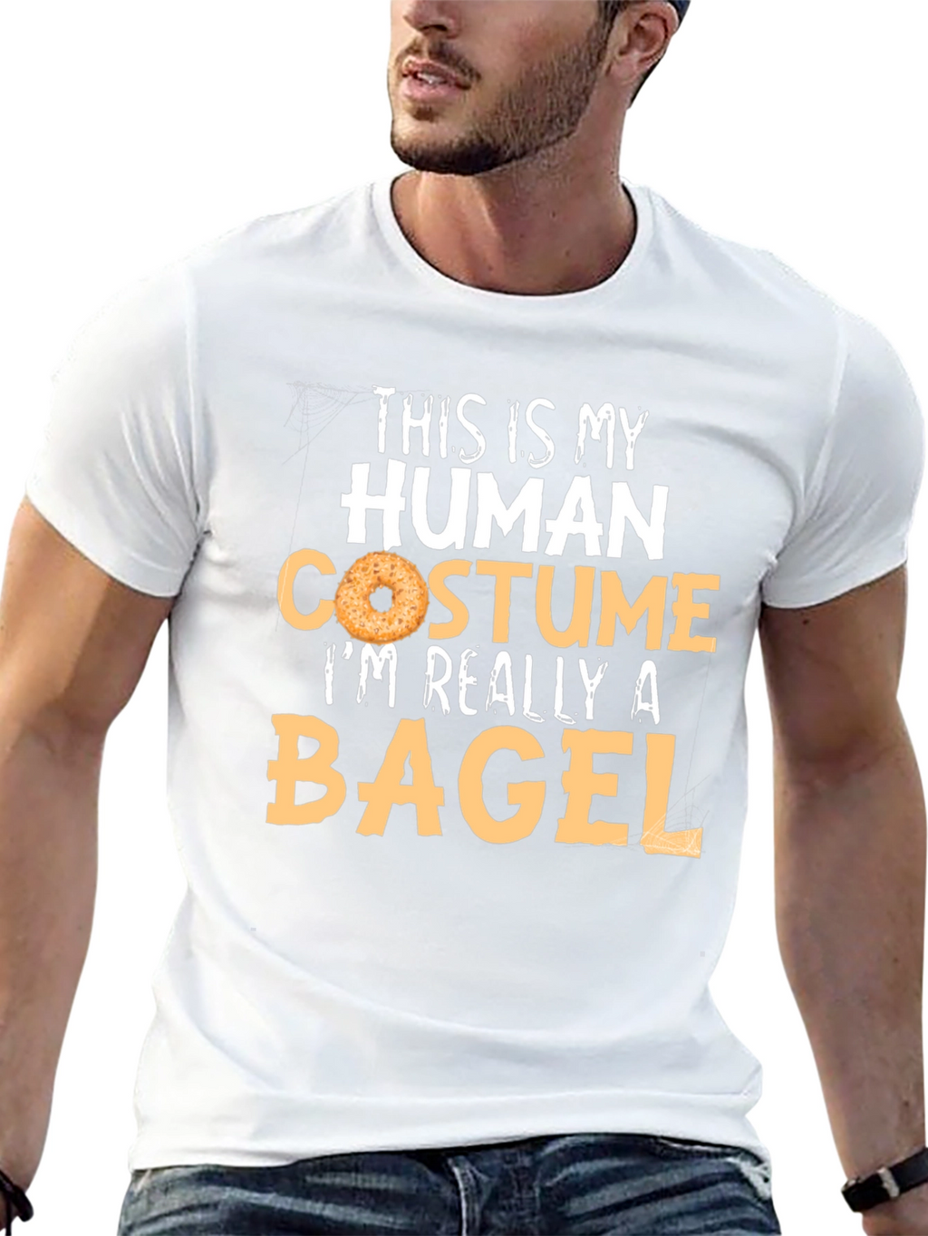 Human Costume Bagel T-Shirt - Funny Halloween Tee