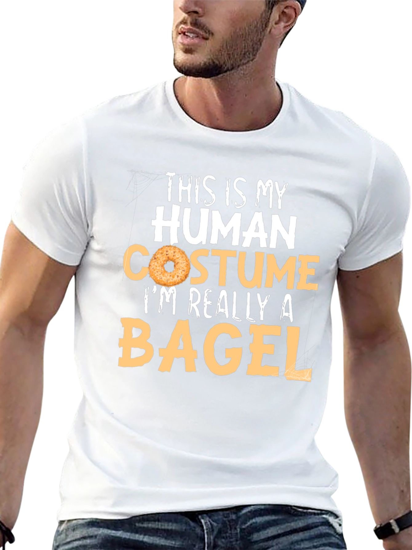 Human Costume Bagel T-Shirt - Funny Halloween Tee