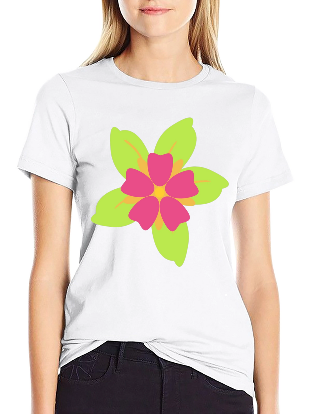 Floral Print Black T-Shirt - Casual Style