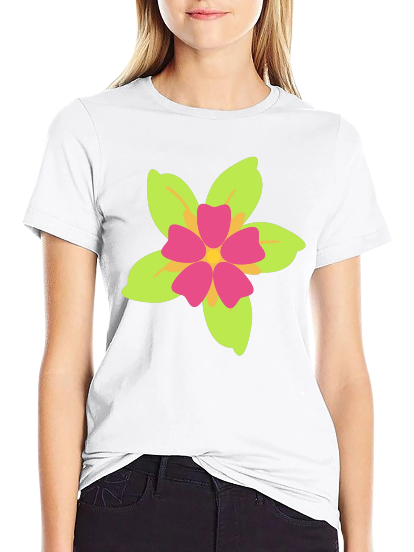 Floral Print Black T-Shirt - Casual Style