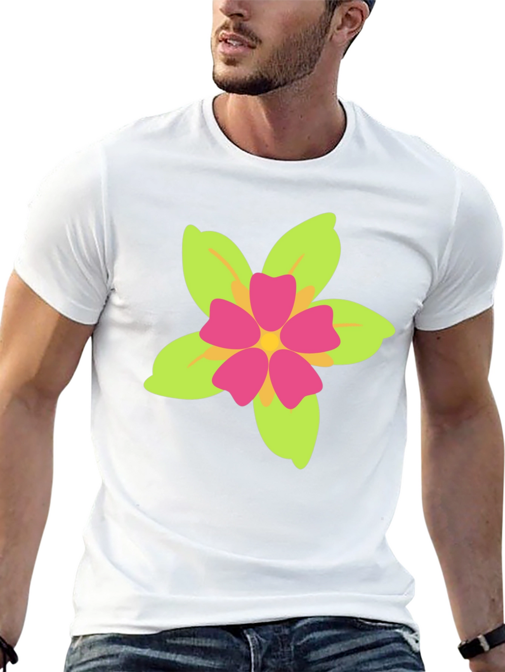 Floral Print Black T-Shirt - Casual Style