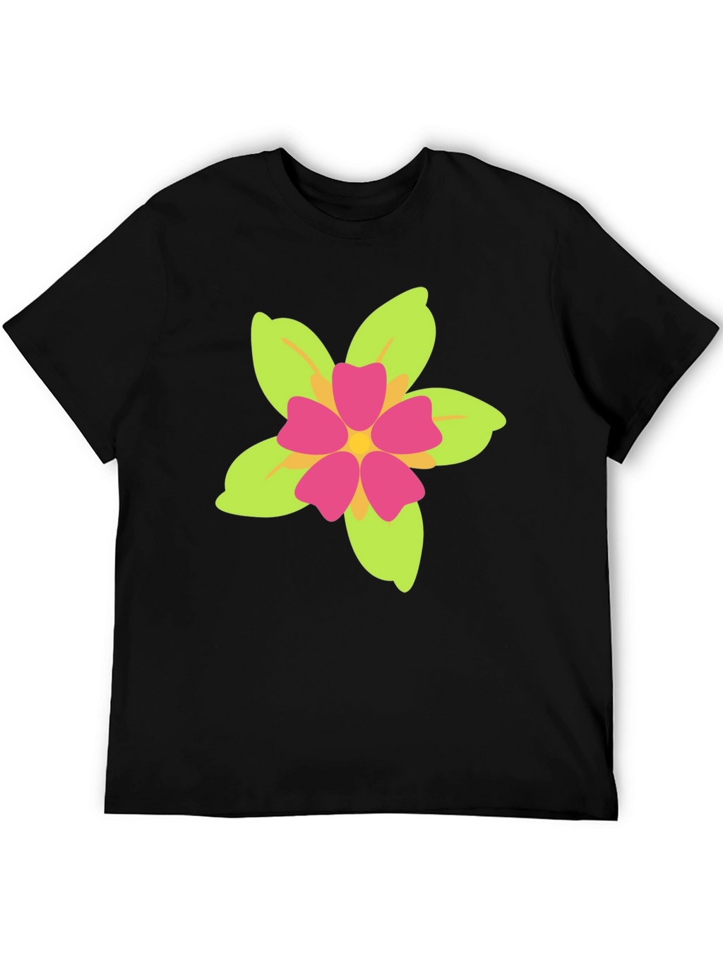 Floral Print Black T-Shirt - Casual Style
