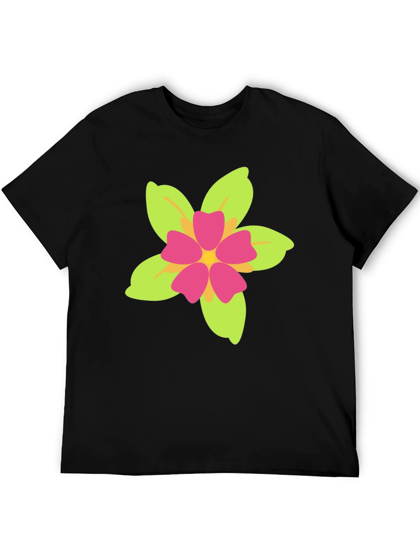 Floral Print Black T-Shirt - Casual Style