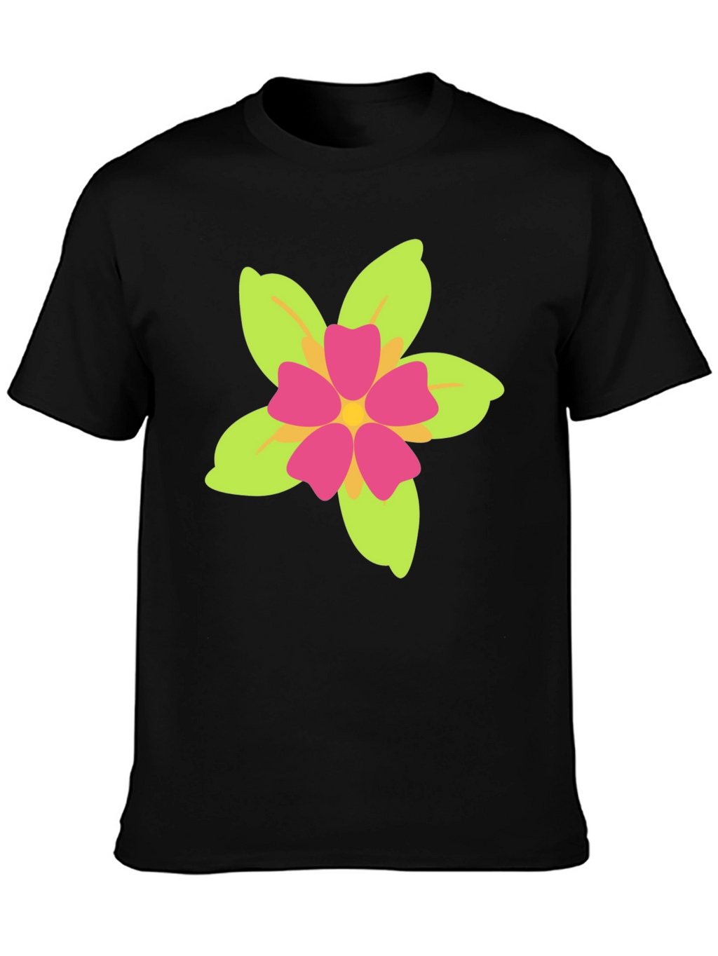 Floral Print Black T-Shirt - Casual Style