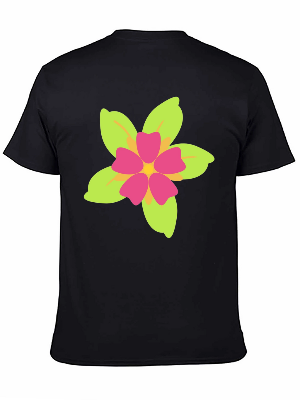 Floral Print Black T-Shirt - Casual Style