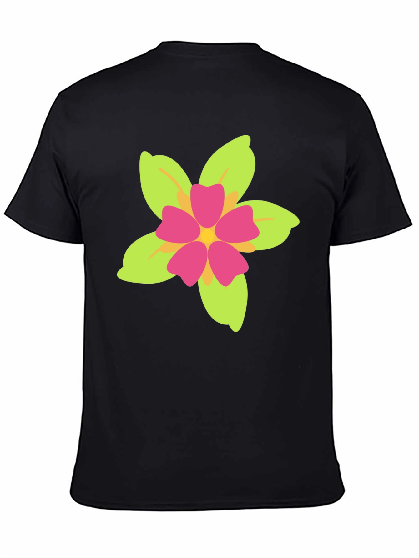 Floral Print Black T-Shirt - Casual Style