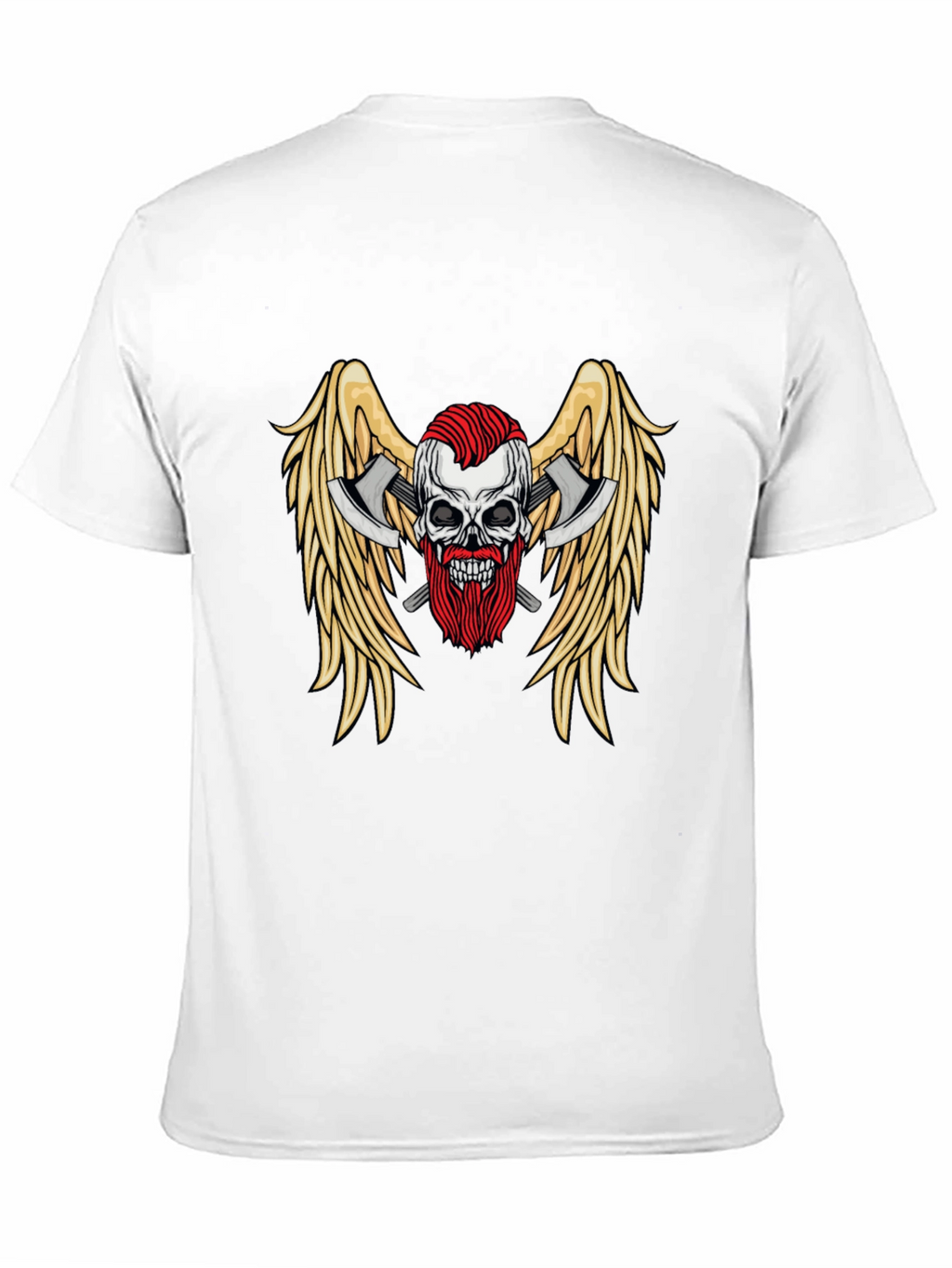 Skull Axes Wings Graphic Tee - Black