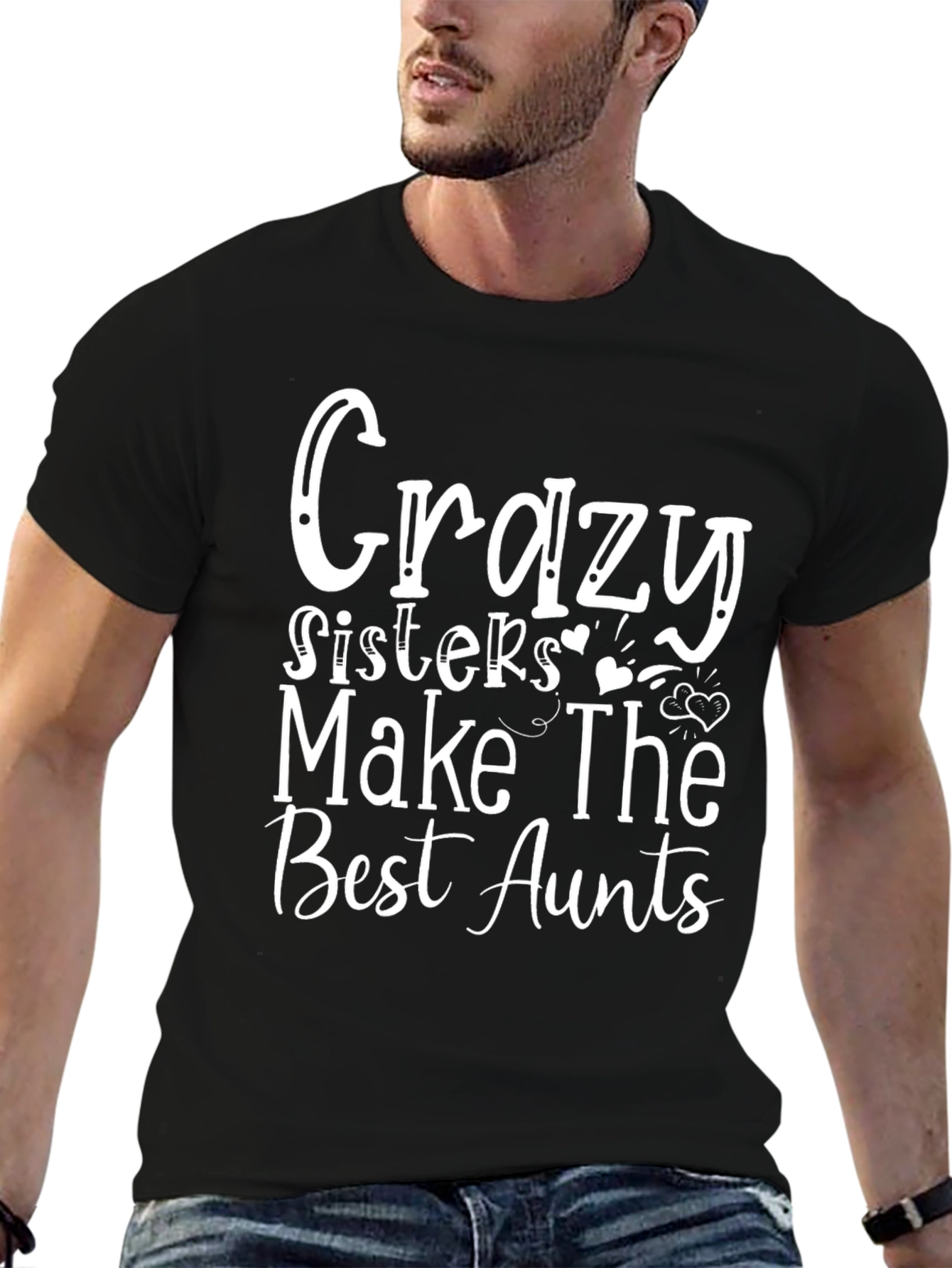 Crazy Sisters Best Aunts Graphic Tee - Black