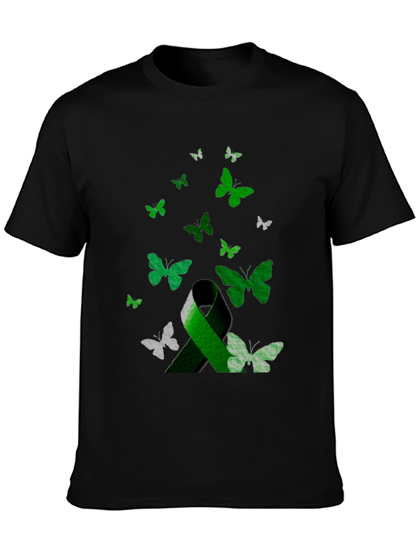 Green Ribbon Butterfly T-Shirt - Awareness Support Tee