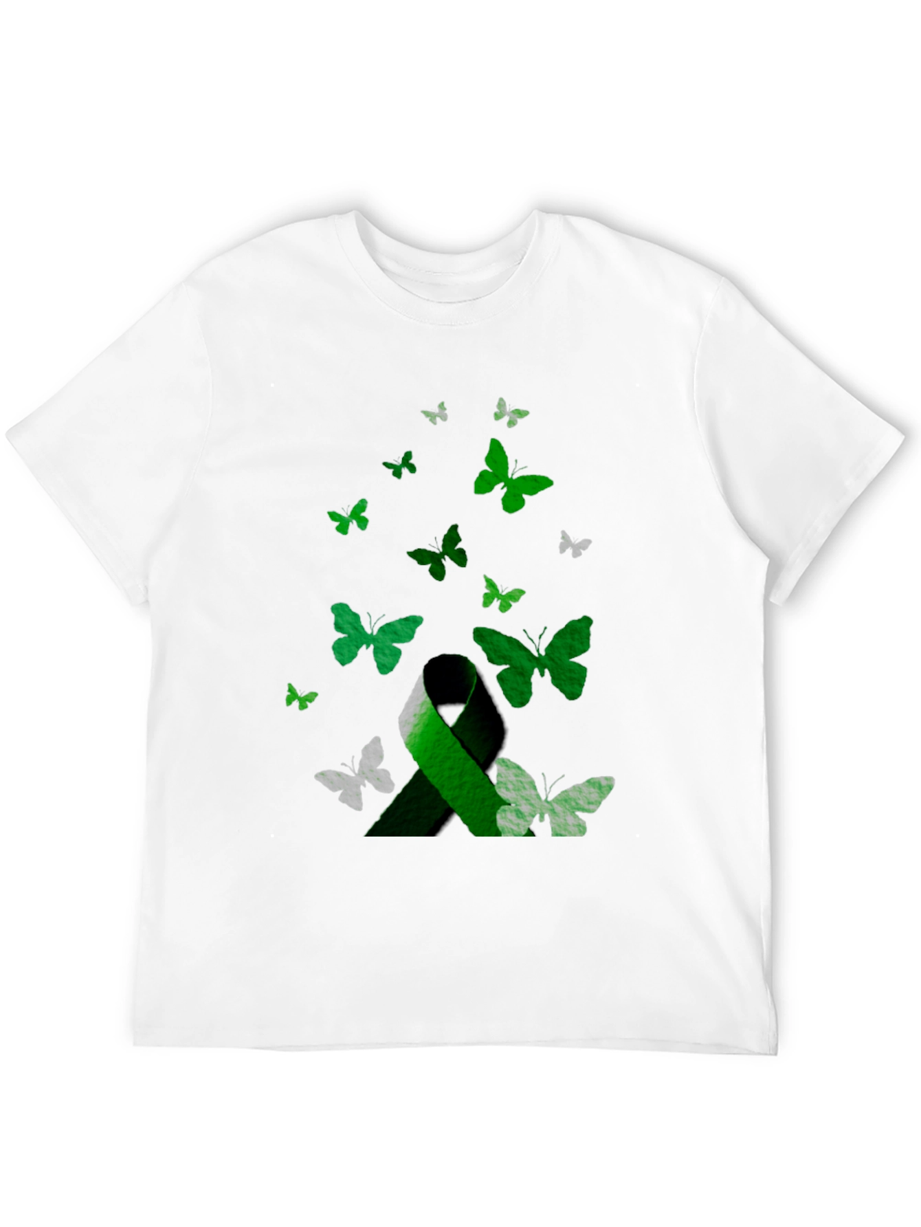 Green Ribbon Butterfly T-Shirt - Awareness Support Tee