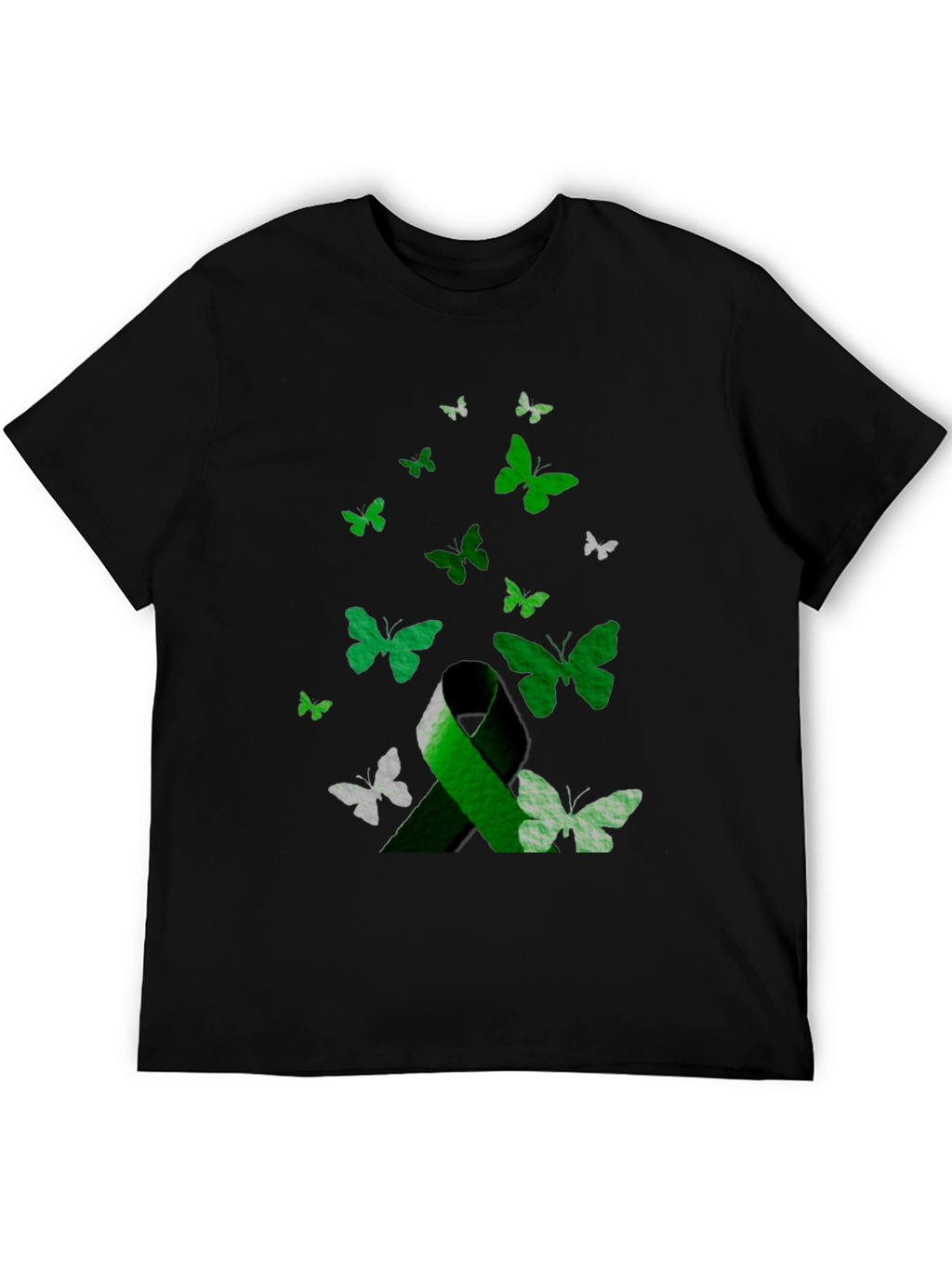 Green Ribbon Butterfly T-Shirt - Awareness Support Tee