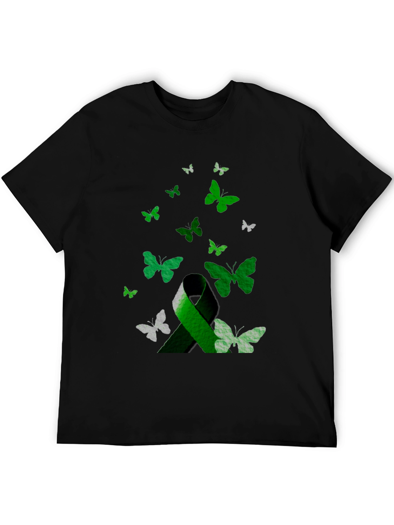 Green Ribbon Butterfly T-Shirt - Awareness Support Tee