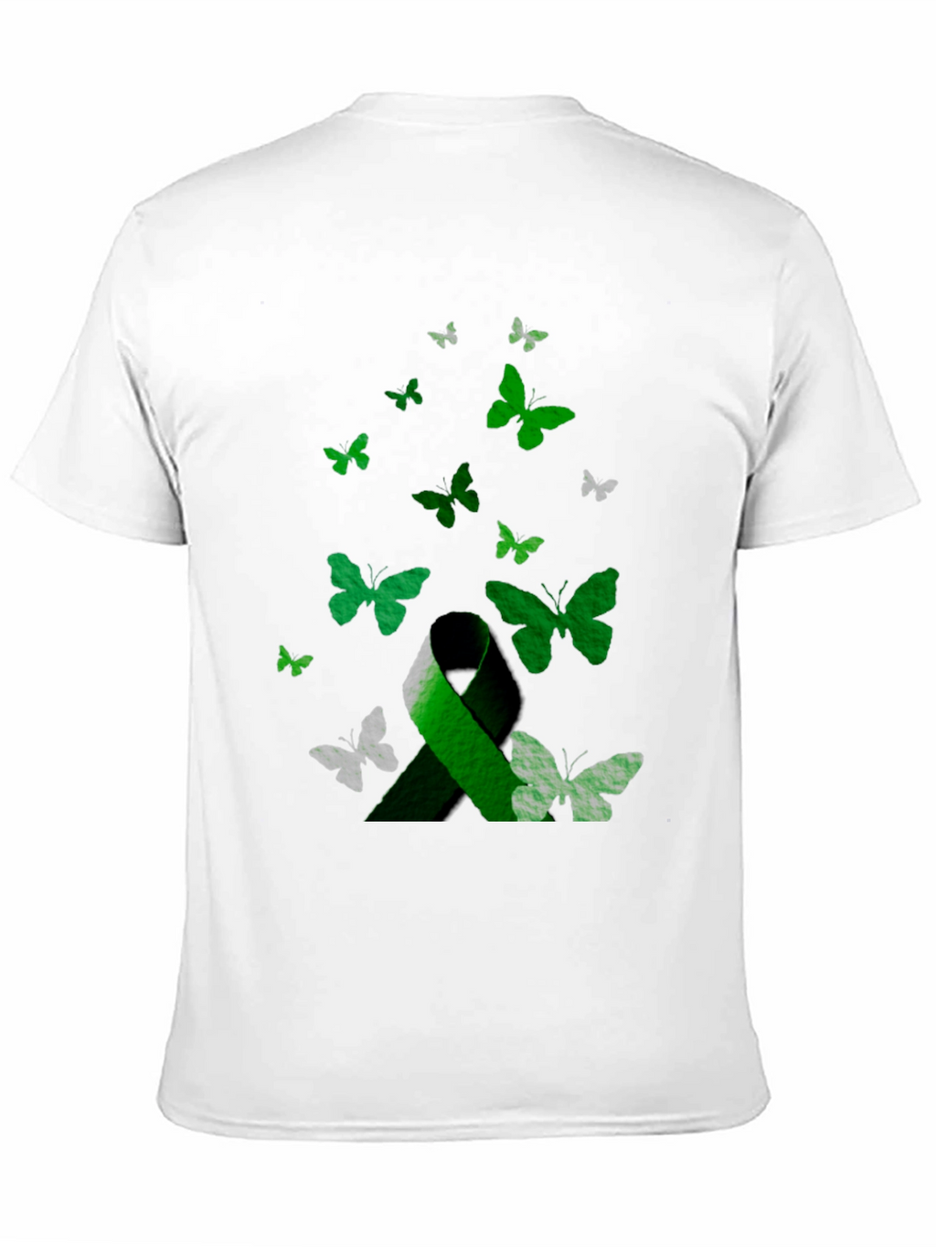 Green Ribbon Butterfly T-Shirt - Awareness Support Tee