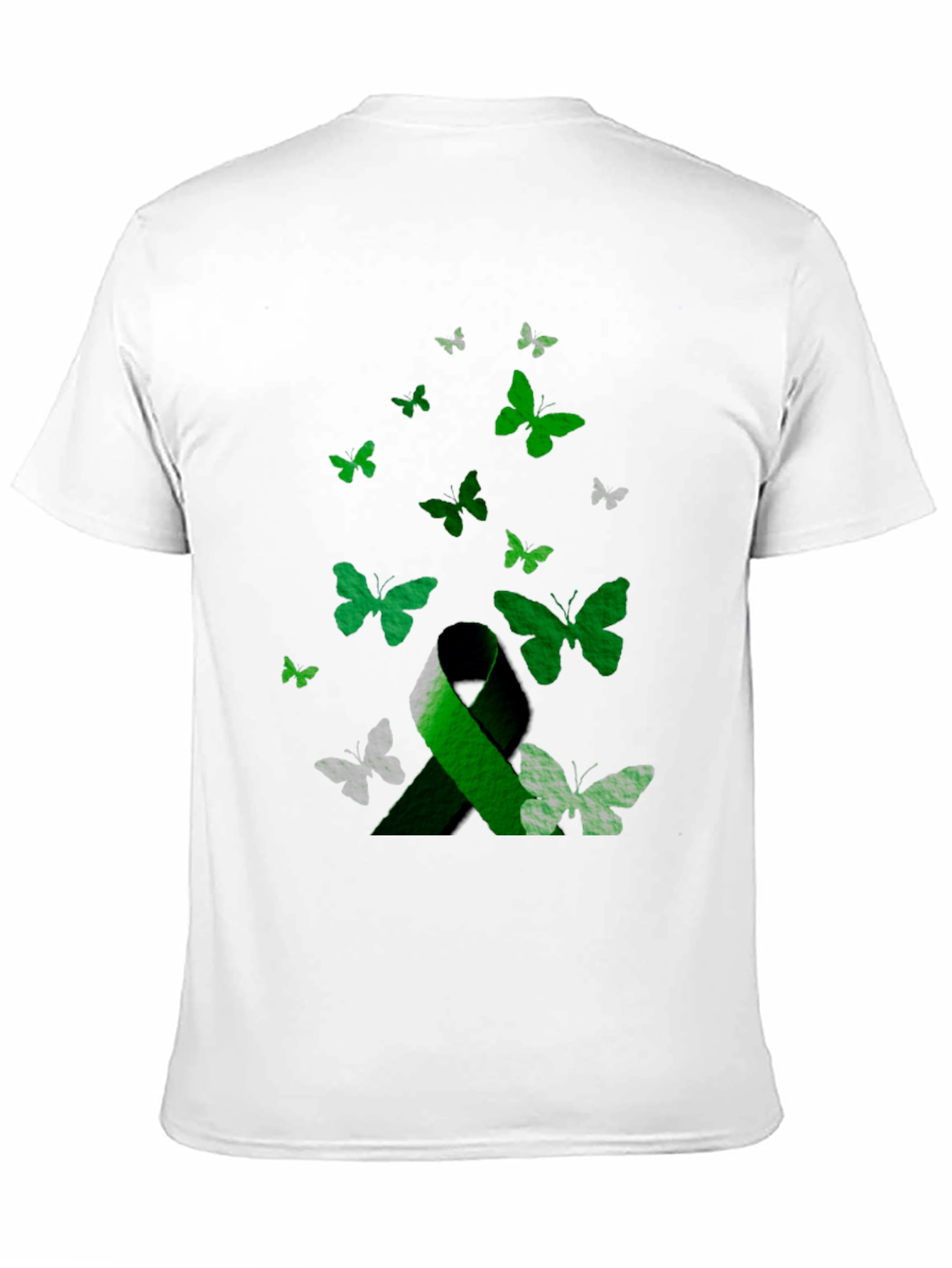 Green Ribbon Butterfly T-Shirt - Awareness Support Tee