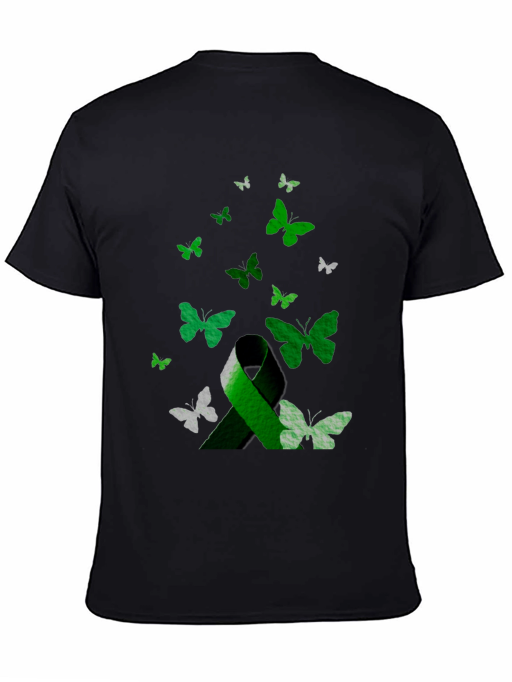 Green Ribbon Butterfly T-Shirt - Awareness Support Tee