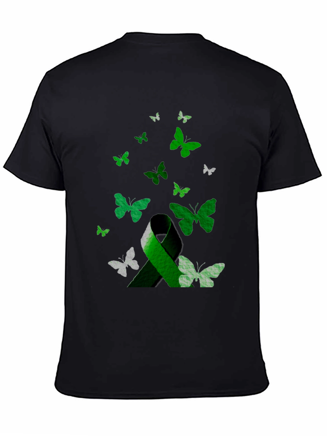 Green Ribbon Butterfly T-Shirt - Awareness Support Tee
