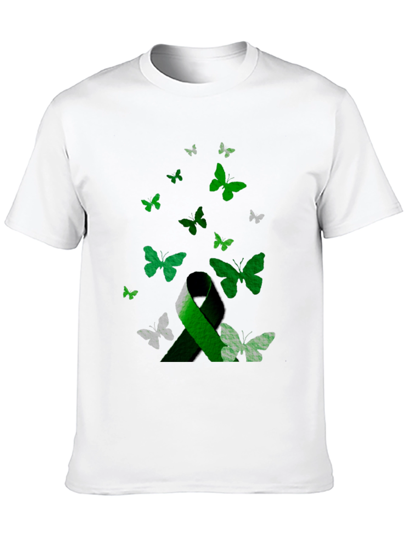 Green Ribbon Butterfly T-Shirt - Awareness Support Tee