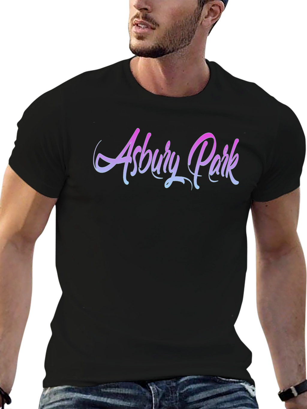 Asbury Park Gradient Text Graphic Tee