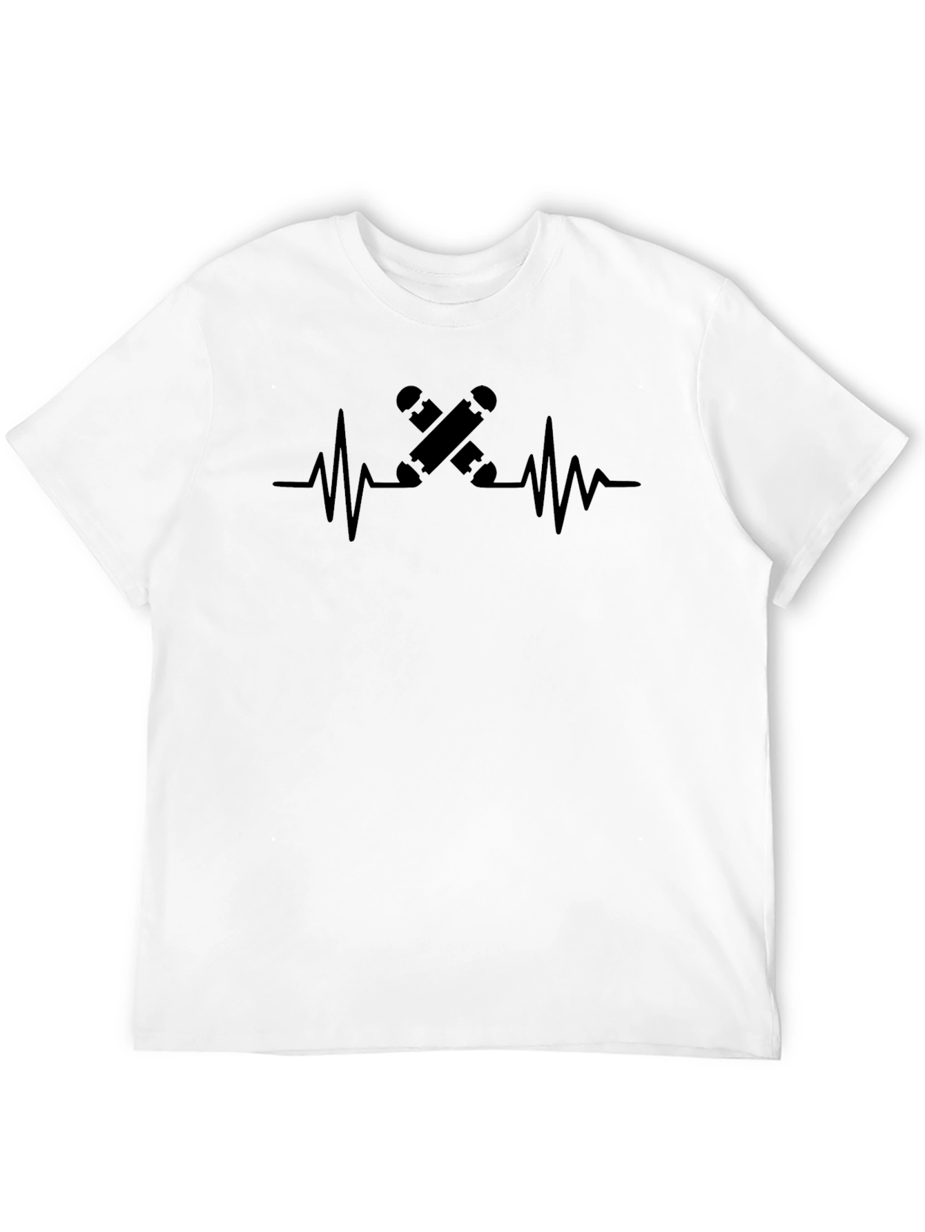 Skateboard Heartbeat Graphic Tee - Ride in Style