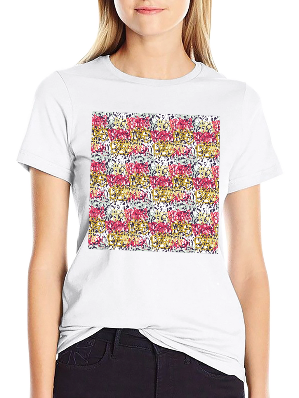 Abstract Art Print Black Tee