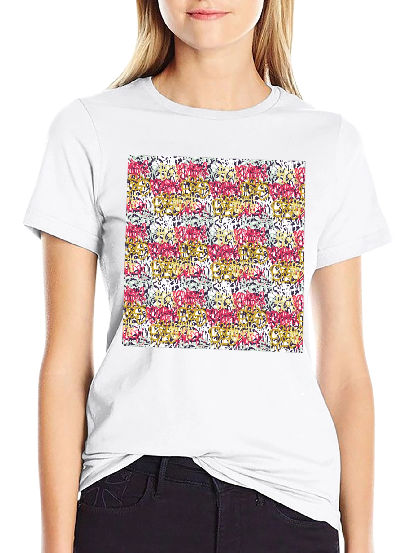 Abstract Art Print Black Tee