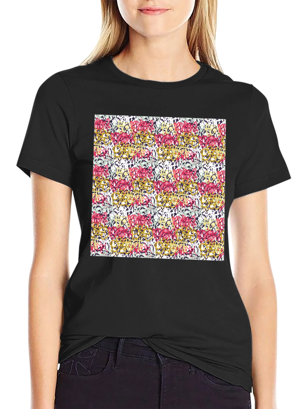 Abstract Art Print Black Tee