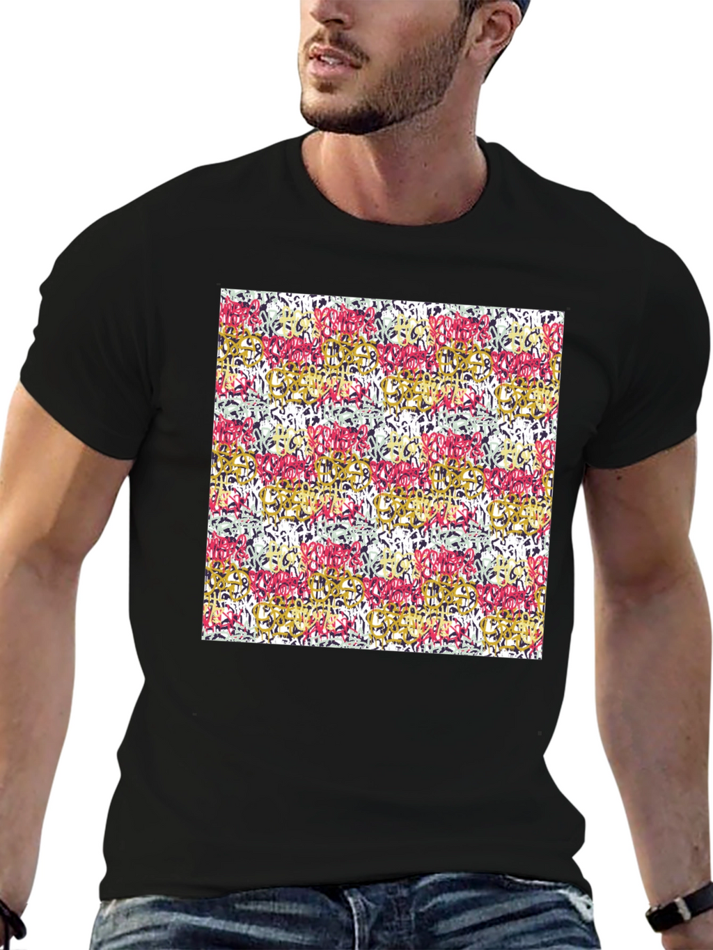 Abstract Art Print Black Tee