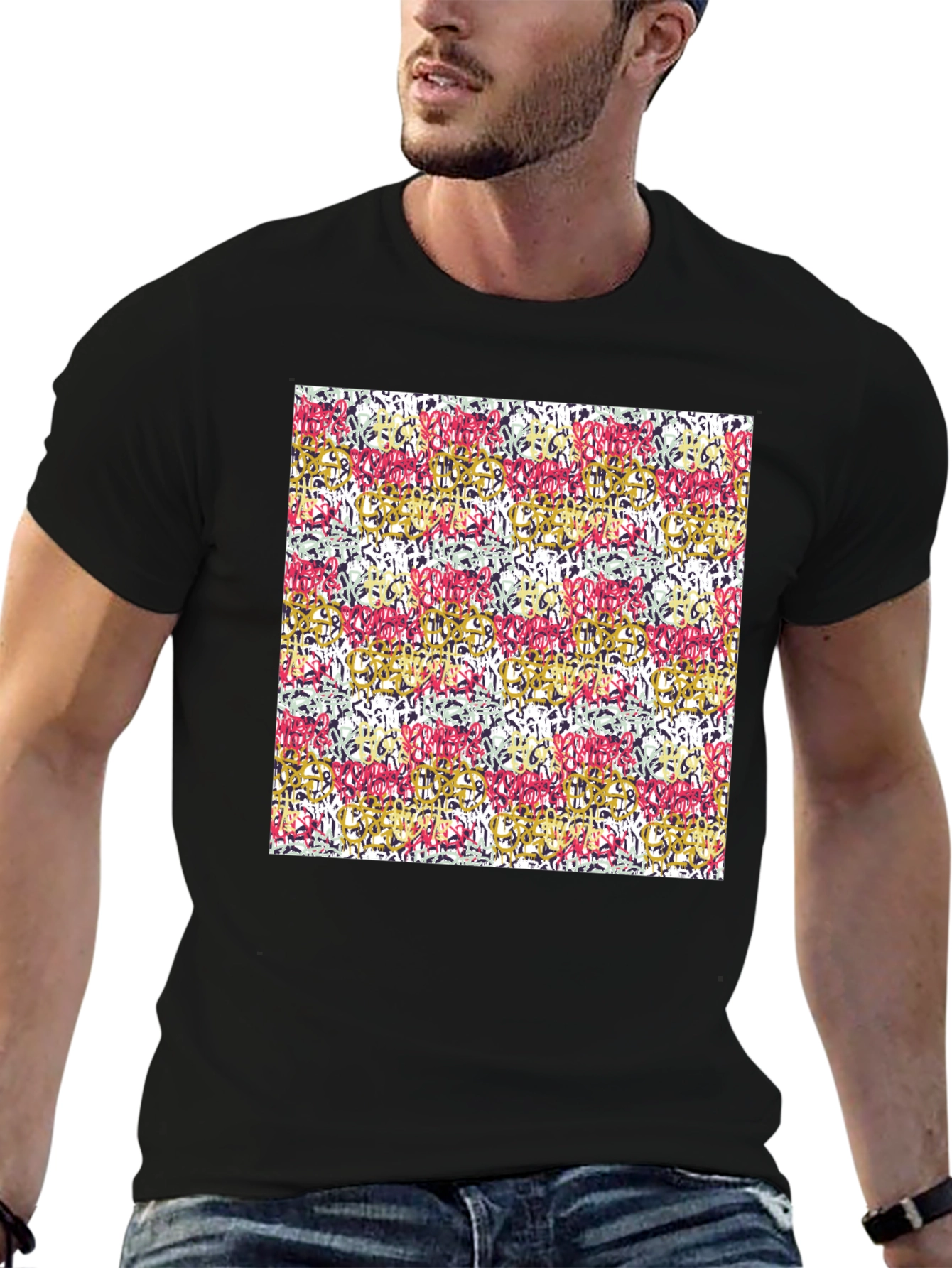 Abstract Art Print Black Tee