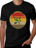 Retro Sunset Plant Graphic T-Shirt