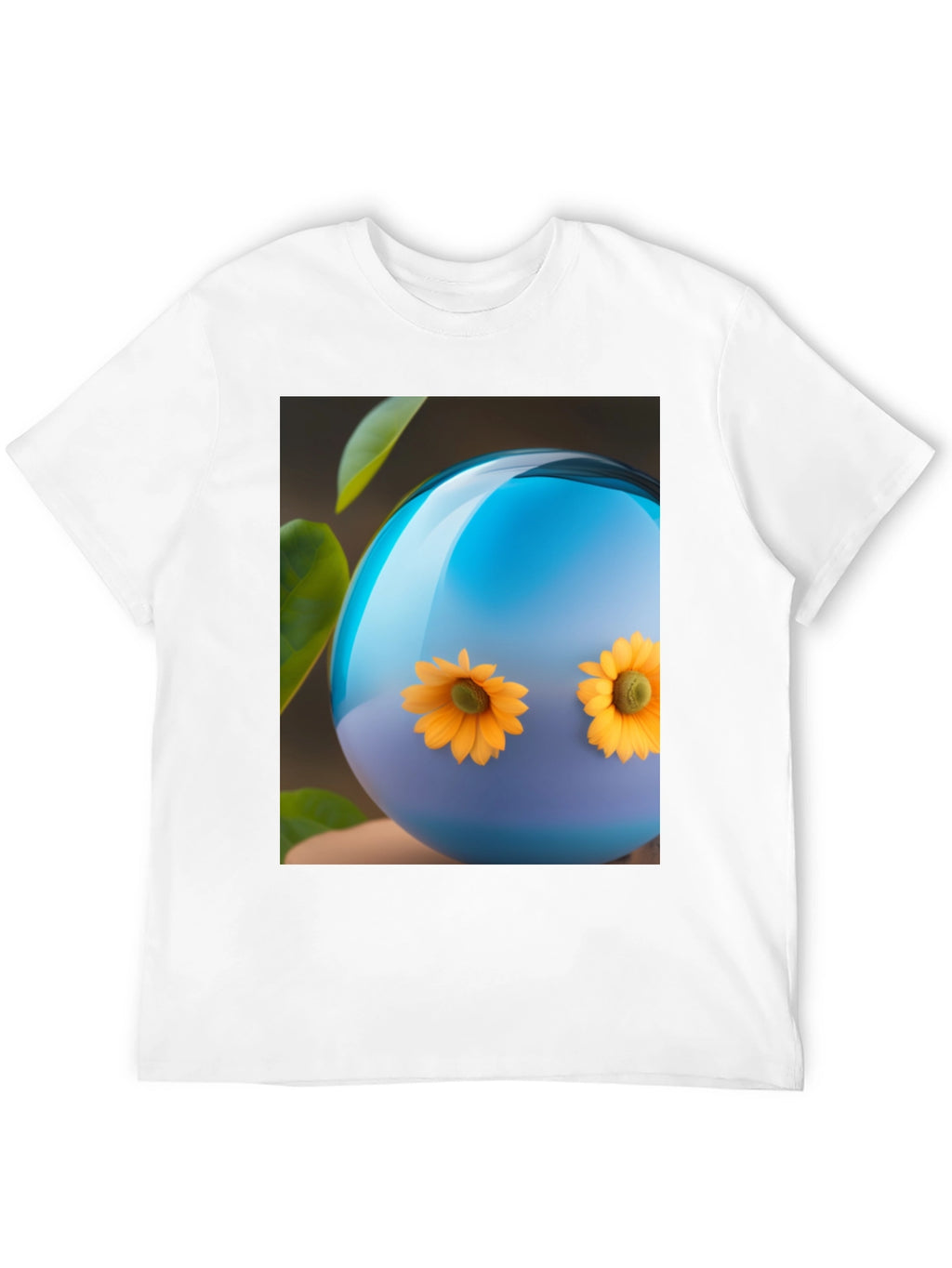 Sunflower Orb Black T-Shirt - Unique Graphic Tee