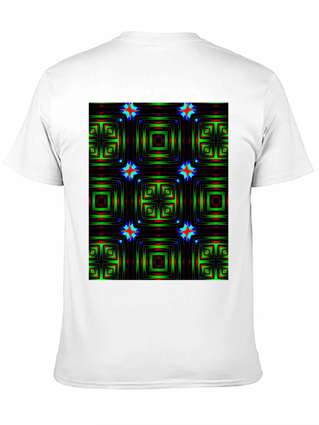 Geometric Square & Star Black T-Shirt
