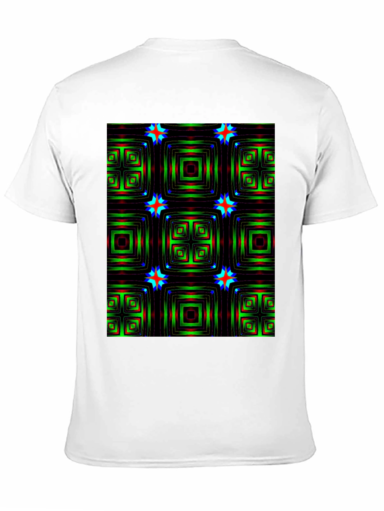 Geometric Square & Star Black T-Shirt