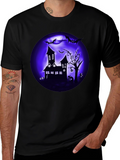 Spooky Halloween T-Shirt Haunted House Design